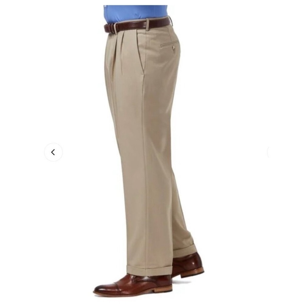 Haggar Men’s Classic Fit Stretch Trousers Dress Pants in Taupe - NWT